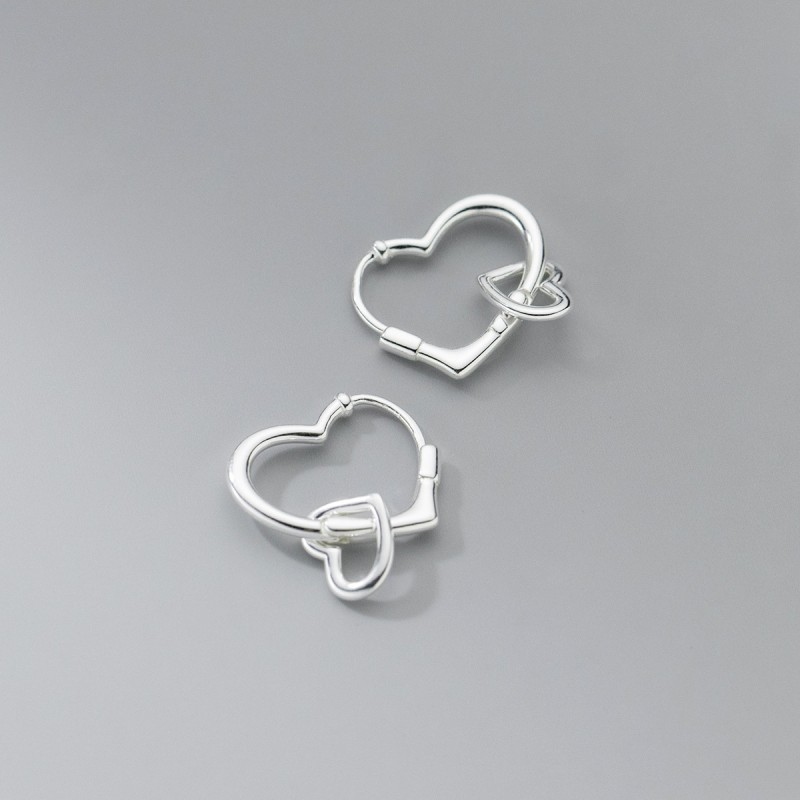 925 silver heart earrings