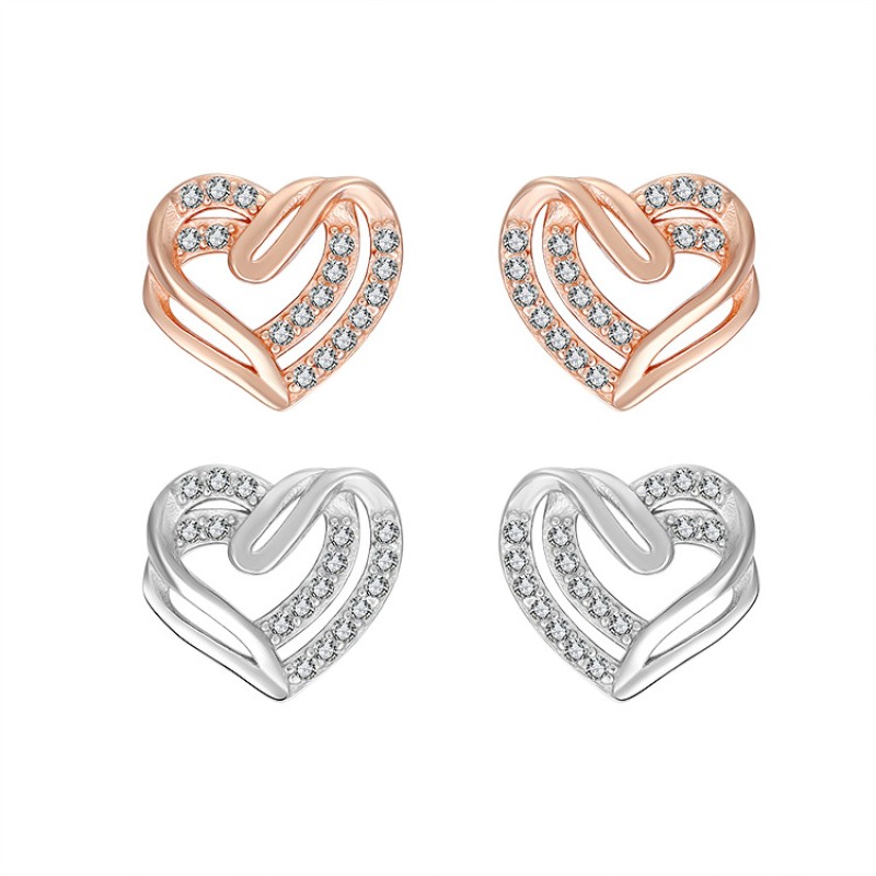 925 silver heart earrings