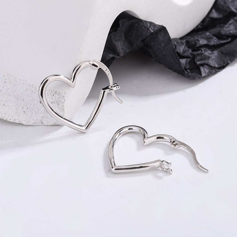 925 silver heart earrings