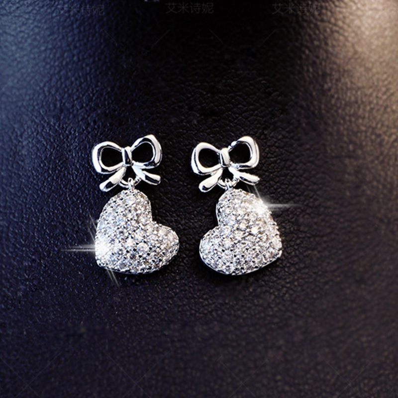 925 silver heart earrings