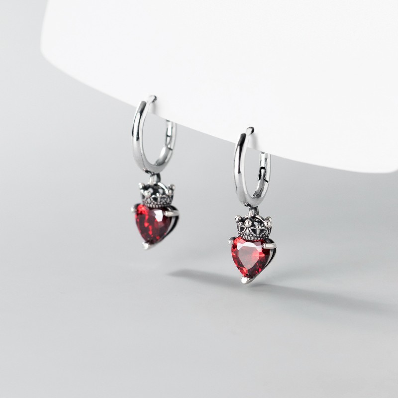 925 silver heart earrings