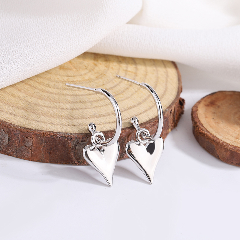 925 silver heart earrings