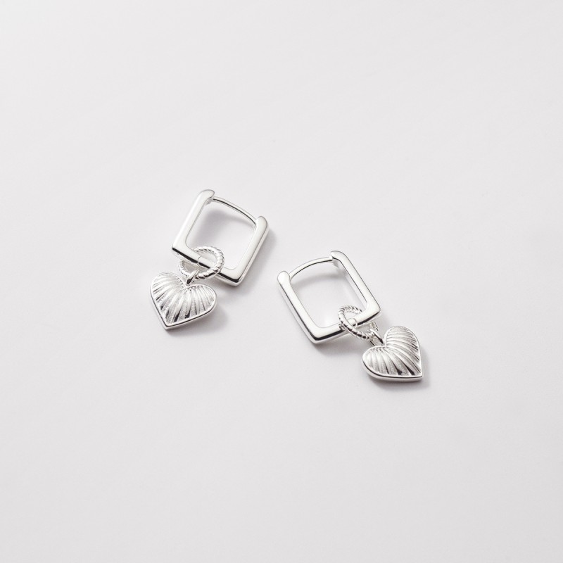 925 silver heart earrings