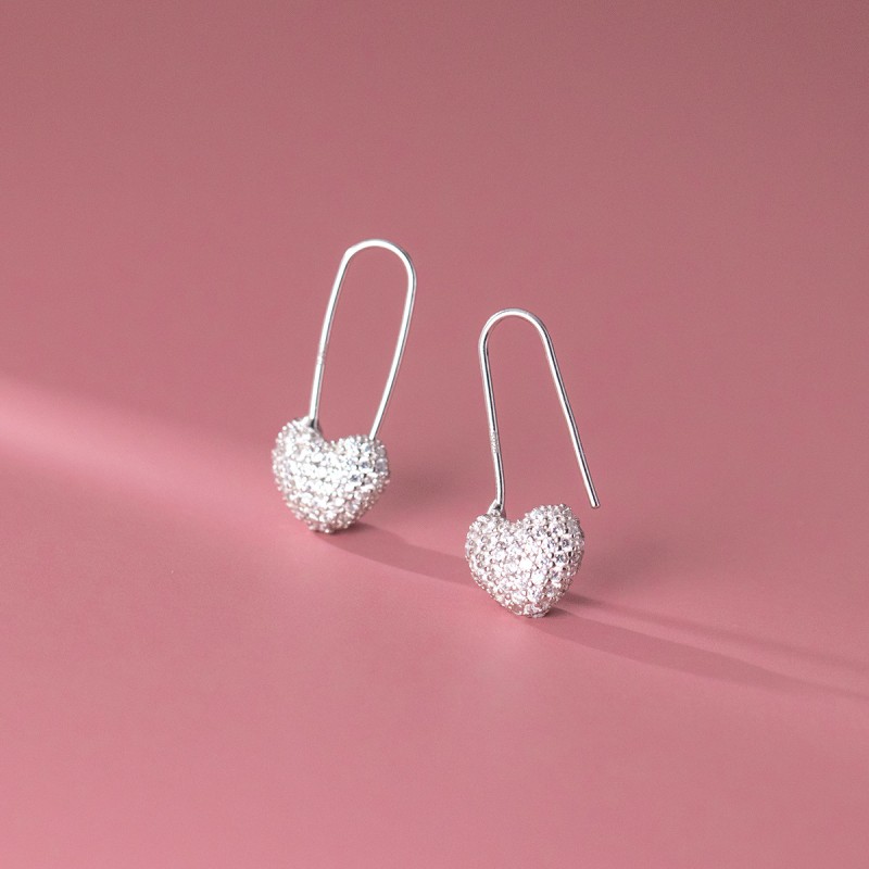 925 silver heart earrings