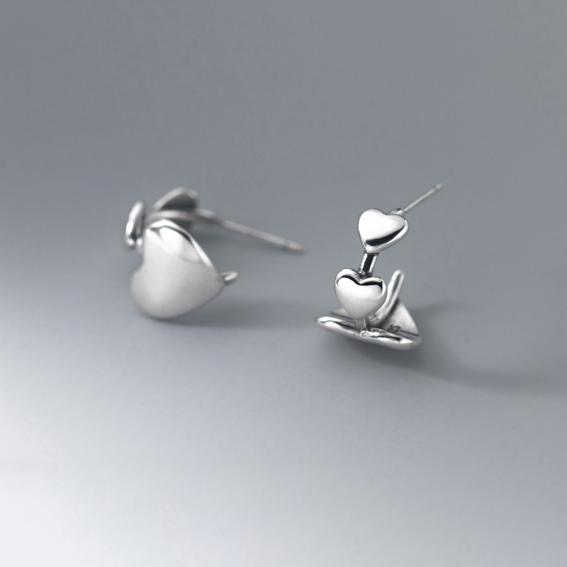 925 silver heart earrings