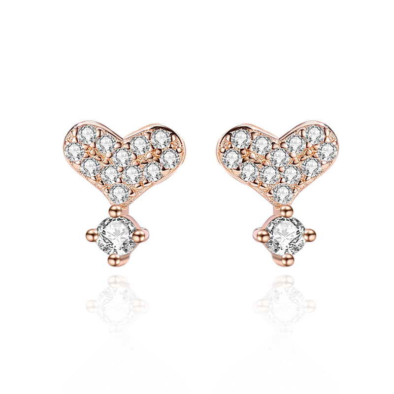 925 silver heart earrings