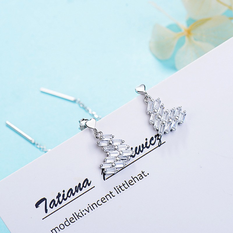 925 silver heart earrings