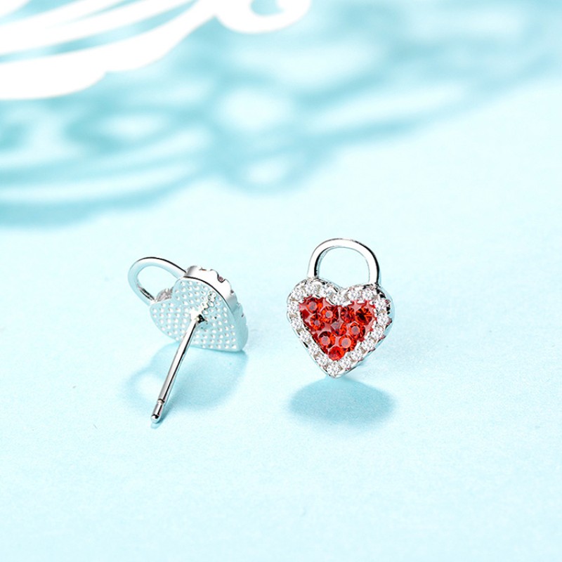 925 silver heart earrings