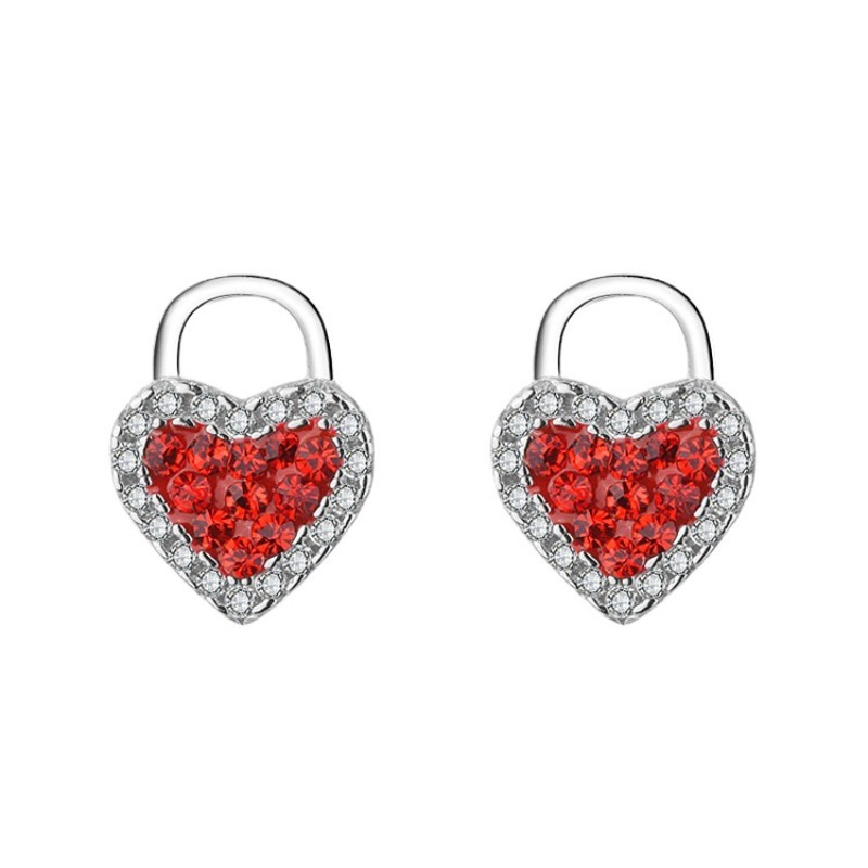 925 silver heart earrings