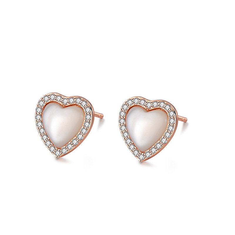 925 silver heart earrings