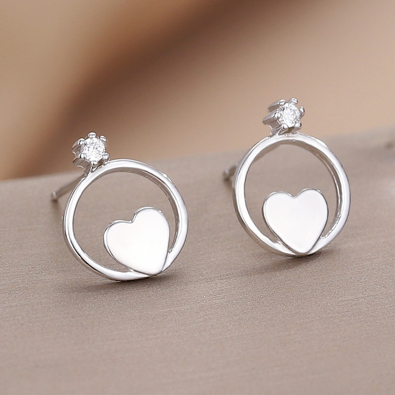 925 silver heart earrings