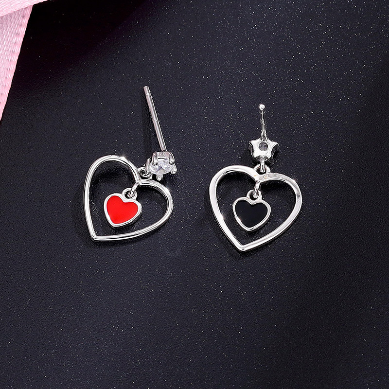 925 silver heart earrings