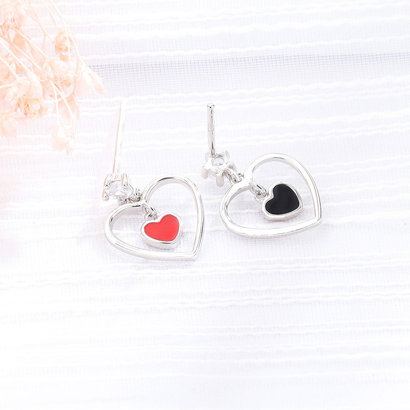 925 silver heart earrings