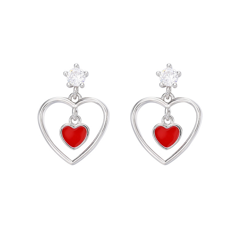 925 silver heart earrings