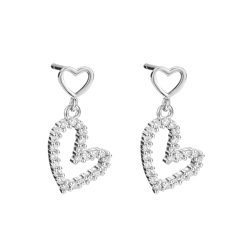 925 silver heart earrings