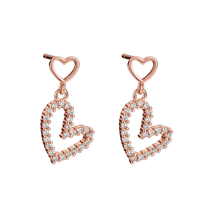 925 silver heart earrings