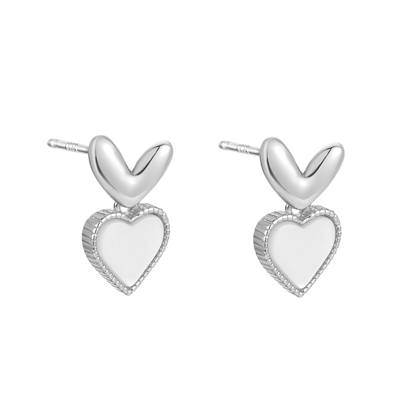 925 silver heart earrings