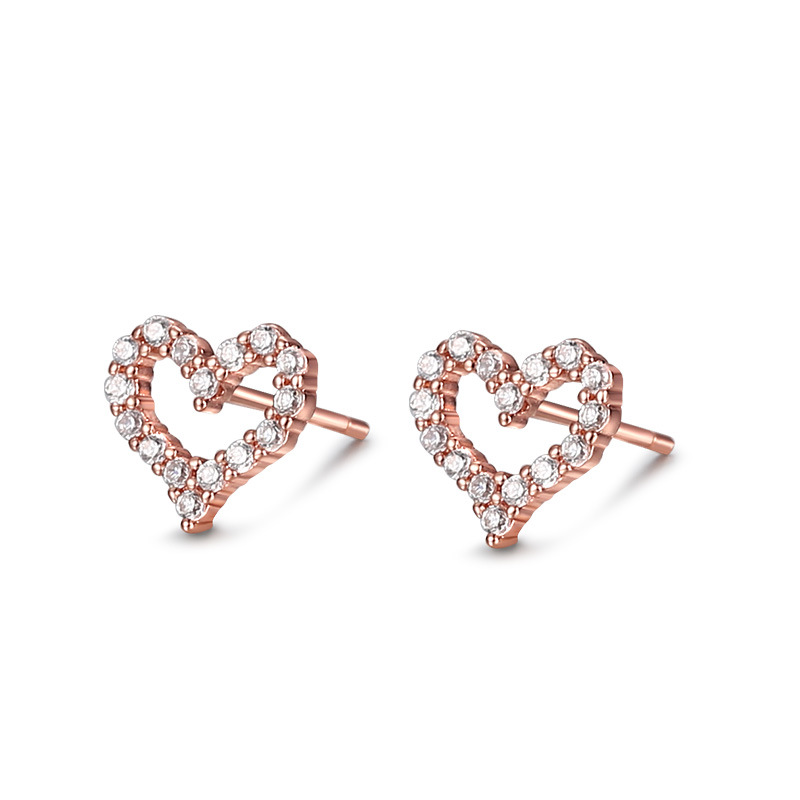 925 silver heart earrings