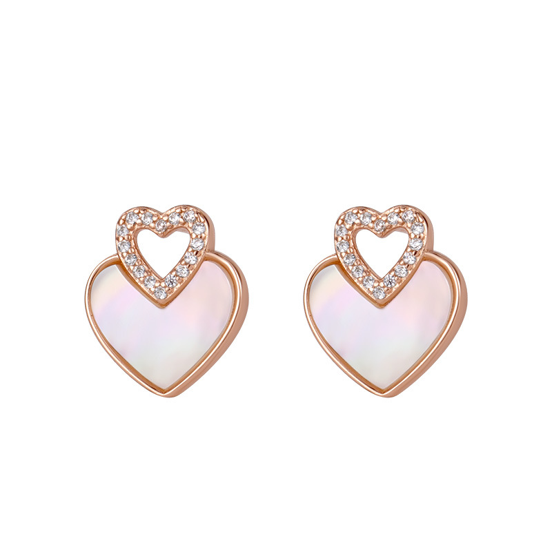 925 silver heart earrings