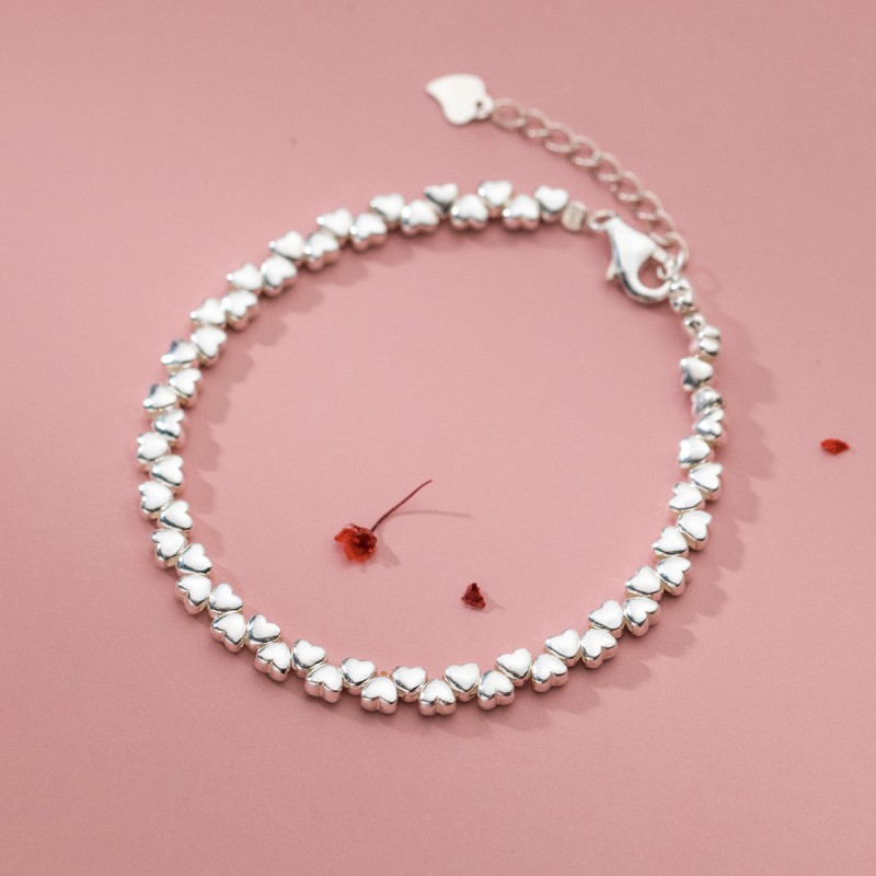 925 silver heart bracelet