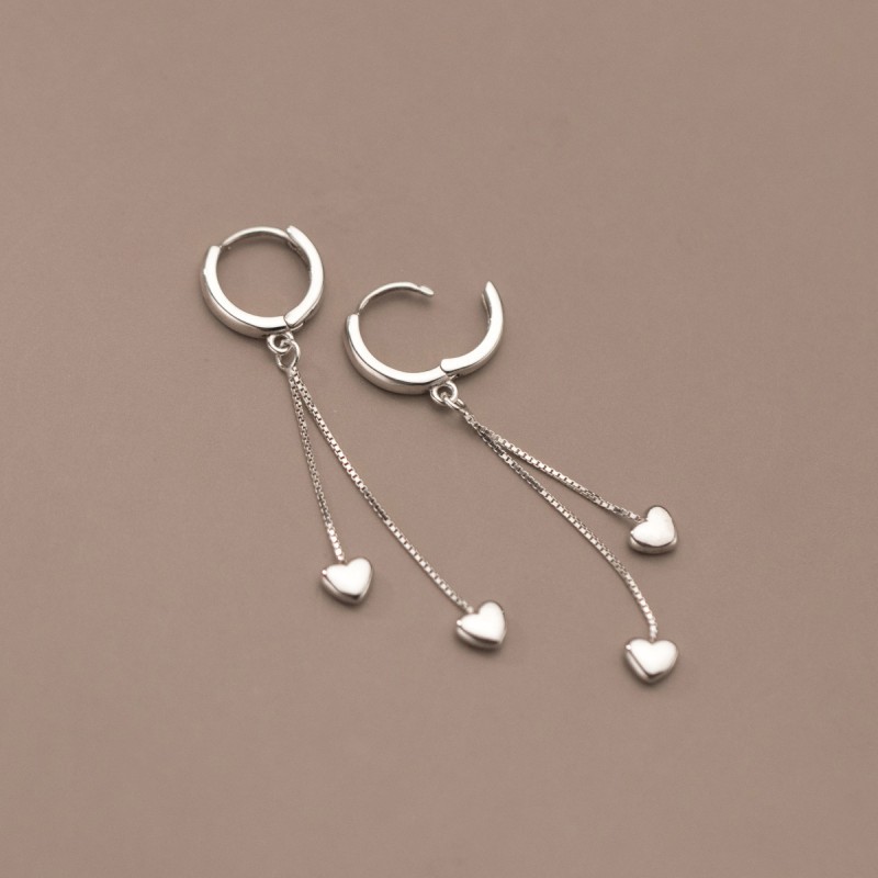 925 silver heart earrings