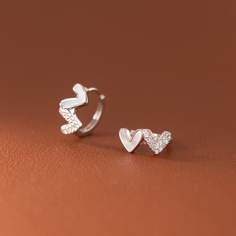 925 silver heart earrings