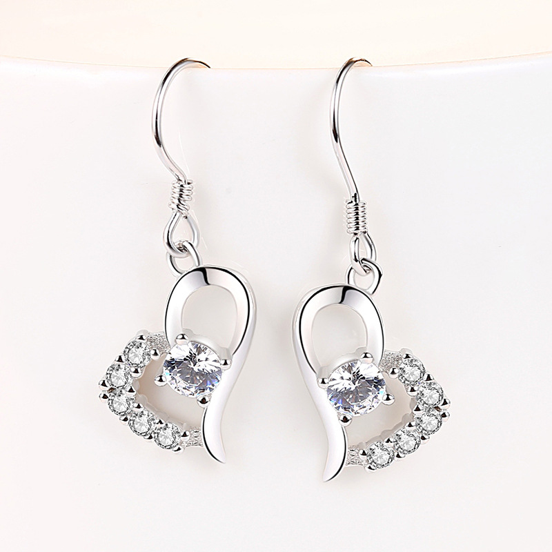 925 silver heart earrings