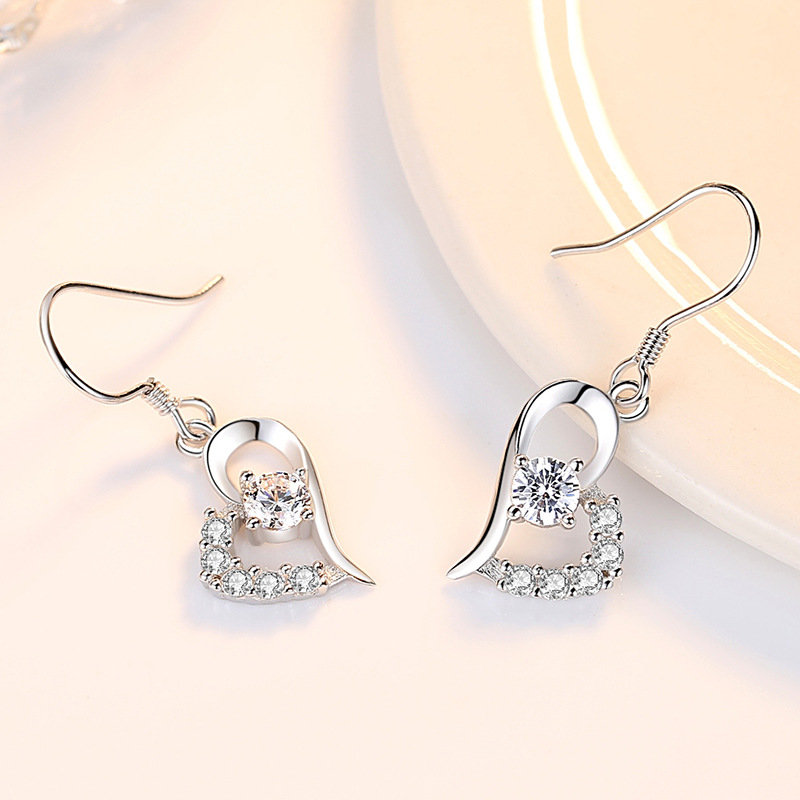 925 silver heart earrings