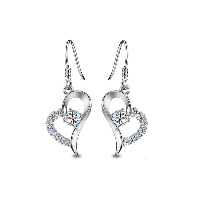 925 silver heart earrings