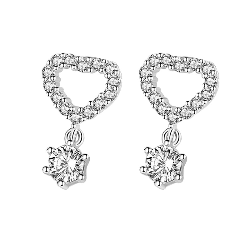 925 silver heart earrings