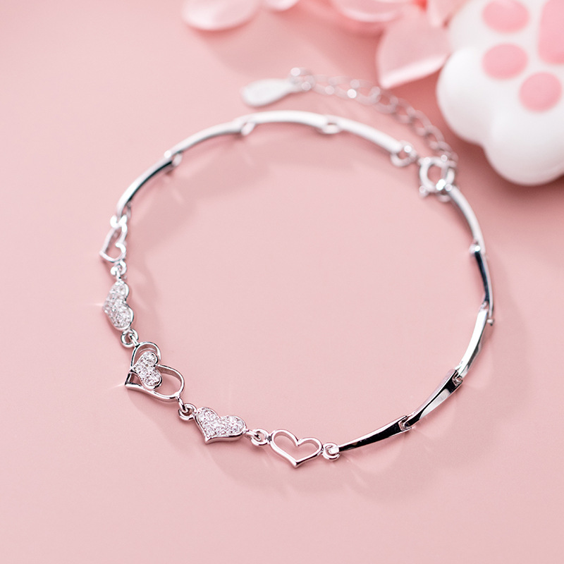 925 silver heart bracelet