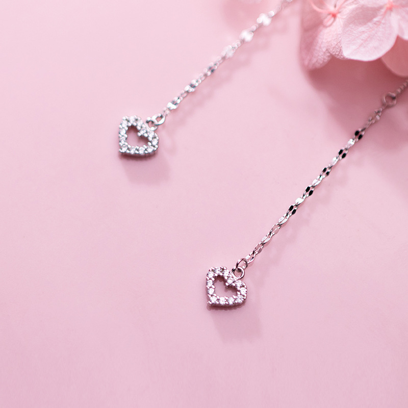 925 silver heart earrings