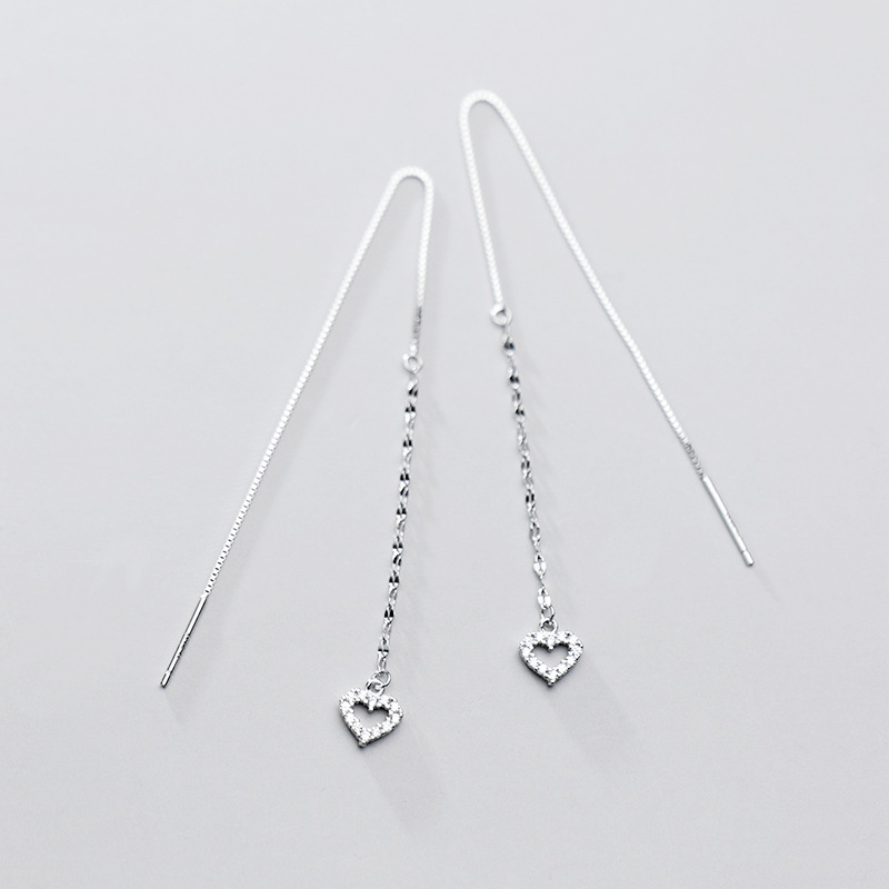 925 silver heart earrings