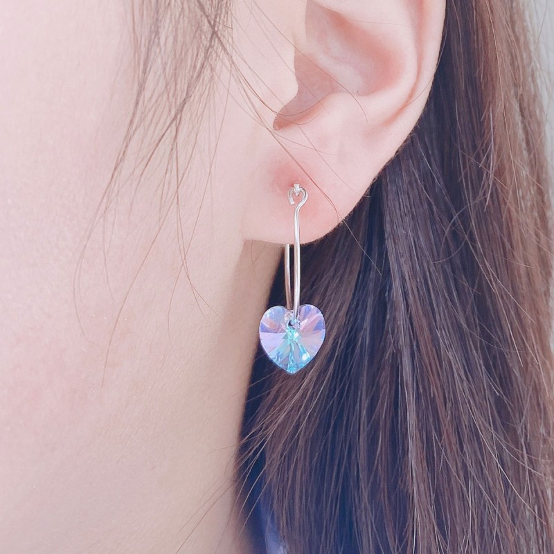 925 silver heart earrings