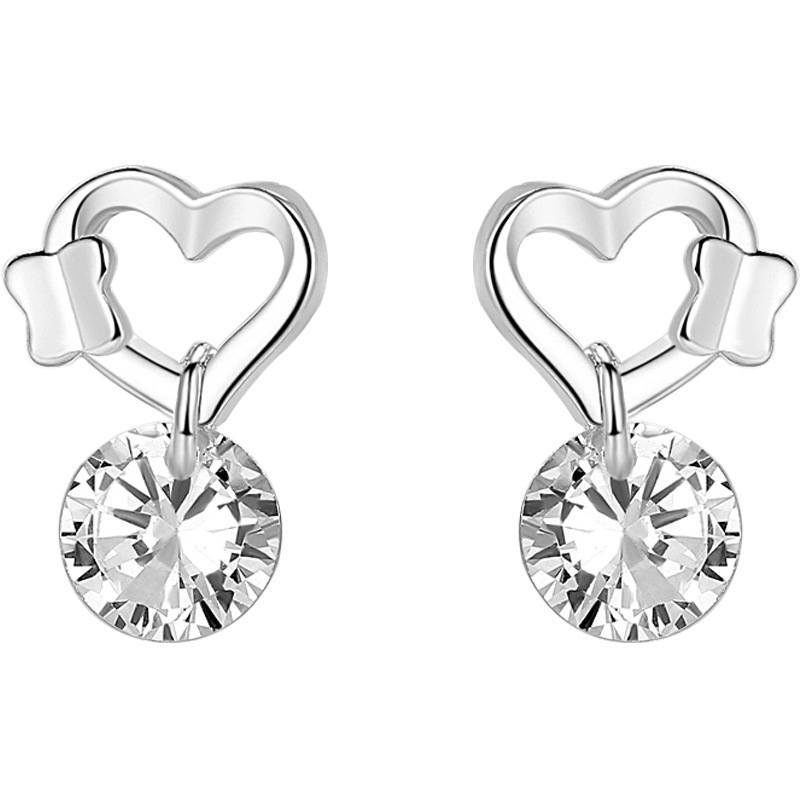 925 silver heart earrings