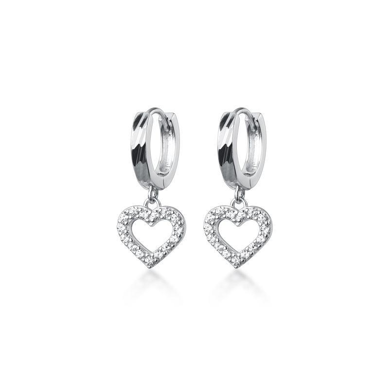 925 silver heart earrings