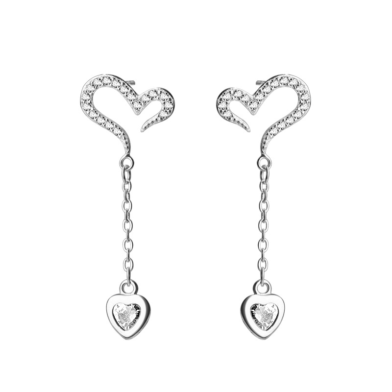 925 silver heart earrings