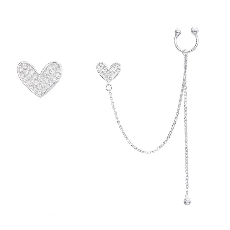 925 silver heart earrings