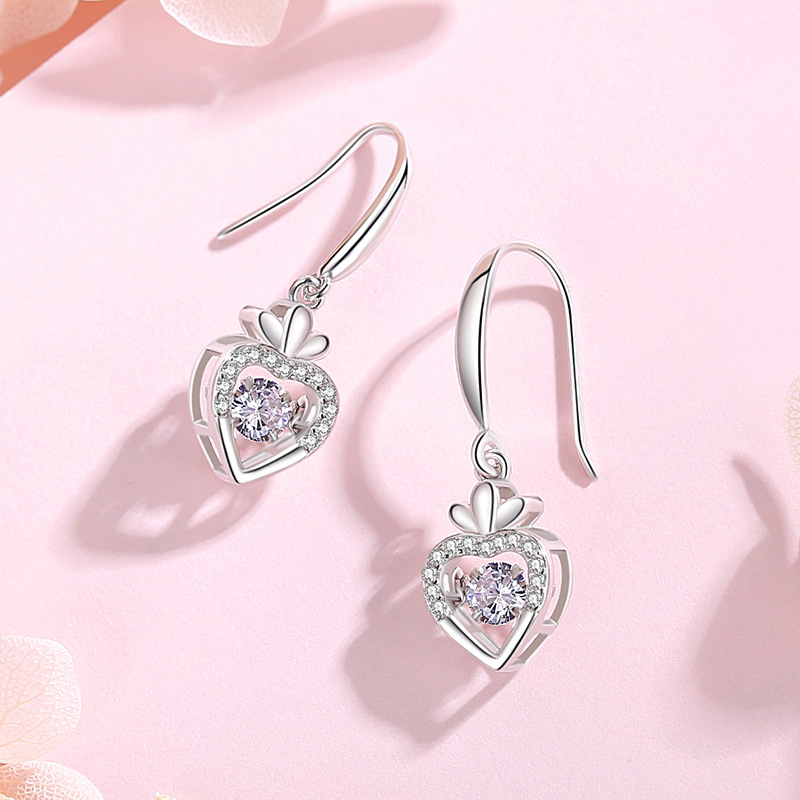 925 silver heart earrings