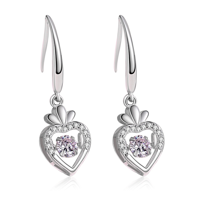 925 silver heart earrings