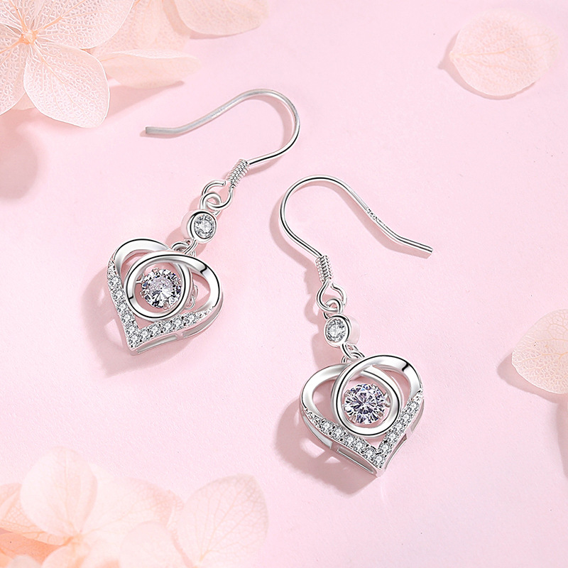 925 silver heart earrings