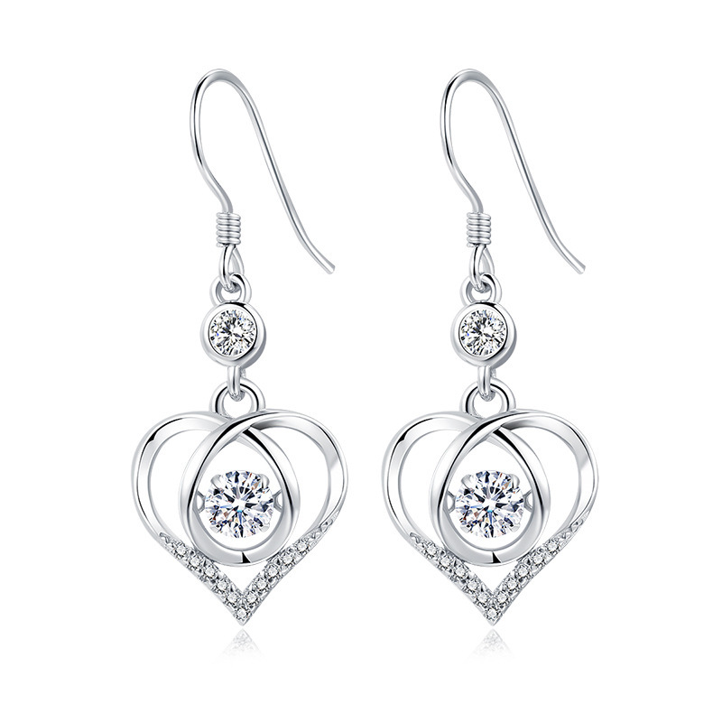 925 silver heart earrings