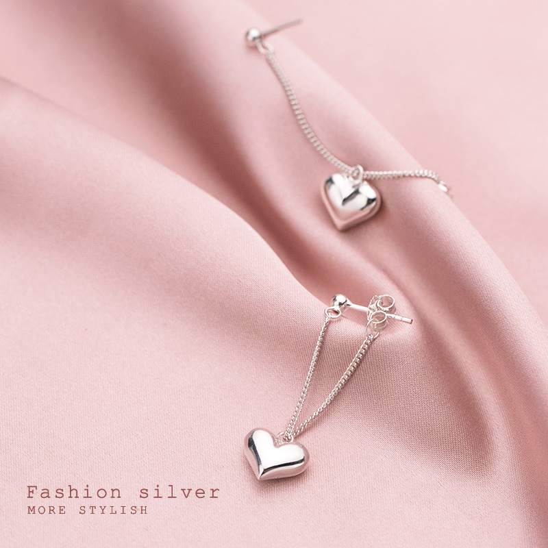 925 silver heart earrings