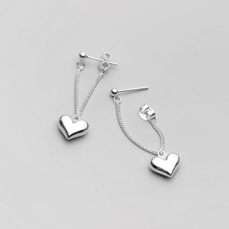 925 silver heart earrings