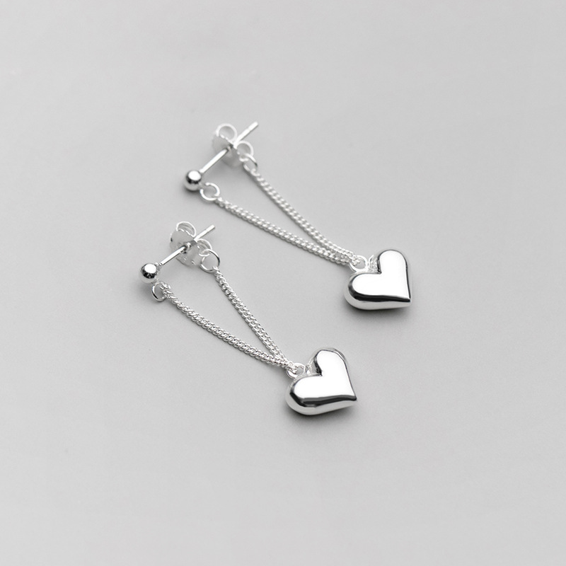 925 silver heart earrings