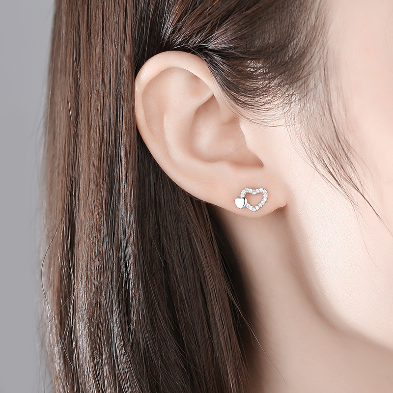 925 silver heart earrings