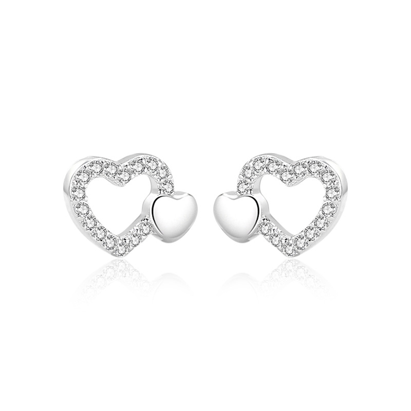 925 silver heart earrings