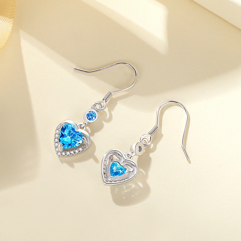 925 silver heart earrings