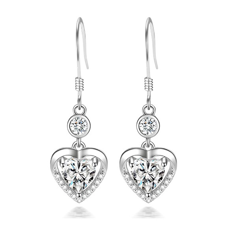 925 silver heart earrings