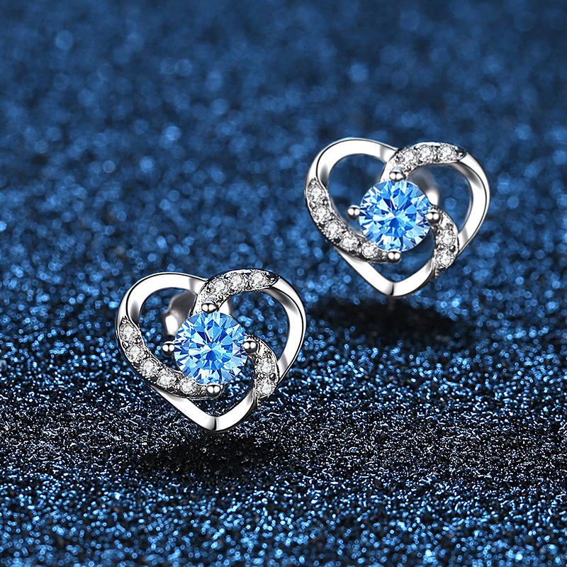 925 silver heart earrings